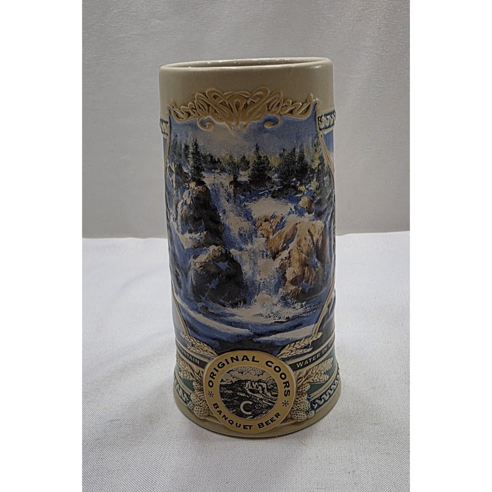Coors 1995 Waterfall Heritage Series Inagural Issue Winter Beer‎ Stein. #07960